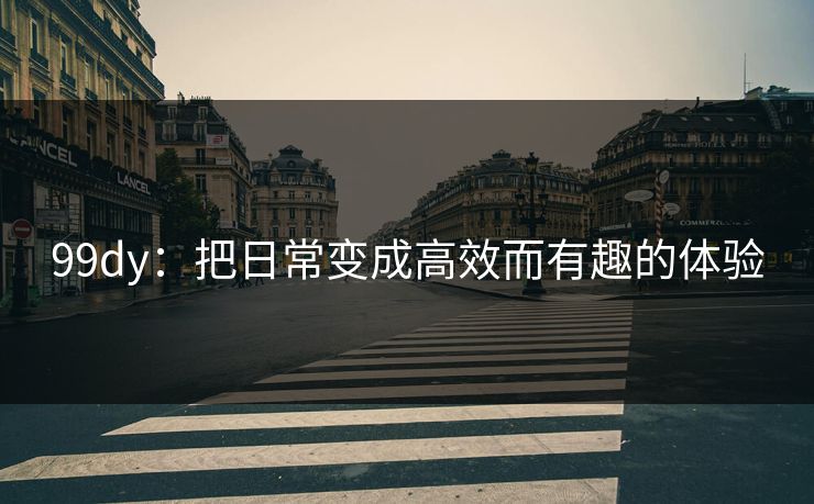 99dy:把日常变成高效而有趣的体验 99dy:把日常变成高效而有趣的体验