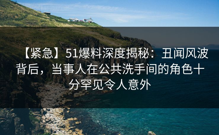 【紧急】51爆料深度揭秘:丑闻风波背后,当事人在公共洗手间的角色十分罕见令人意外 【紧急】51爆料深度揭秘:丑闻风波背后,当事人在公共洗手间的角色十分罕见令人意外